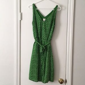 Green polka dot dress